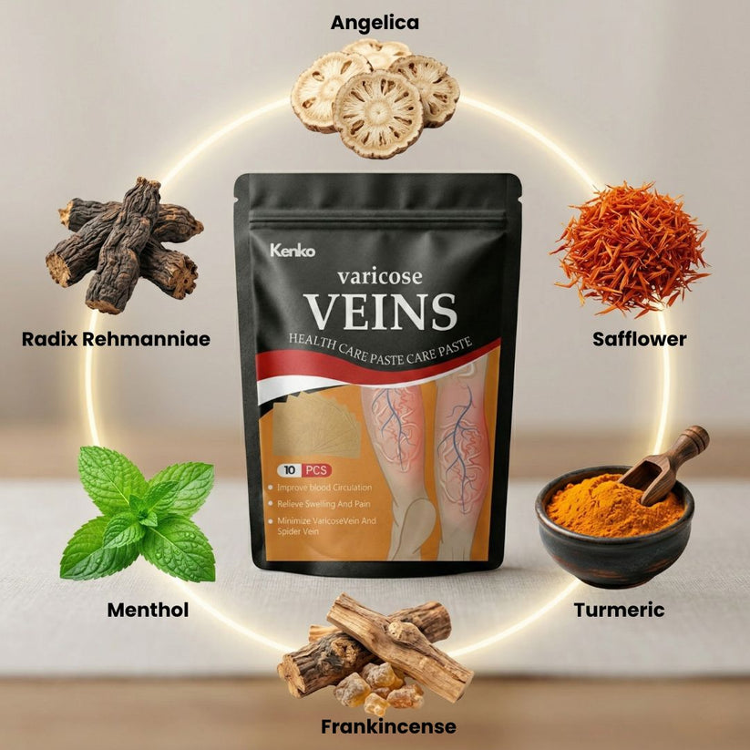 Kenko™ Spider & Varicose Vein Patches | Natural Herbal Therapy for Swelling, Fatigue & Vein Health